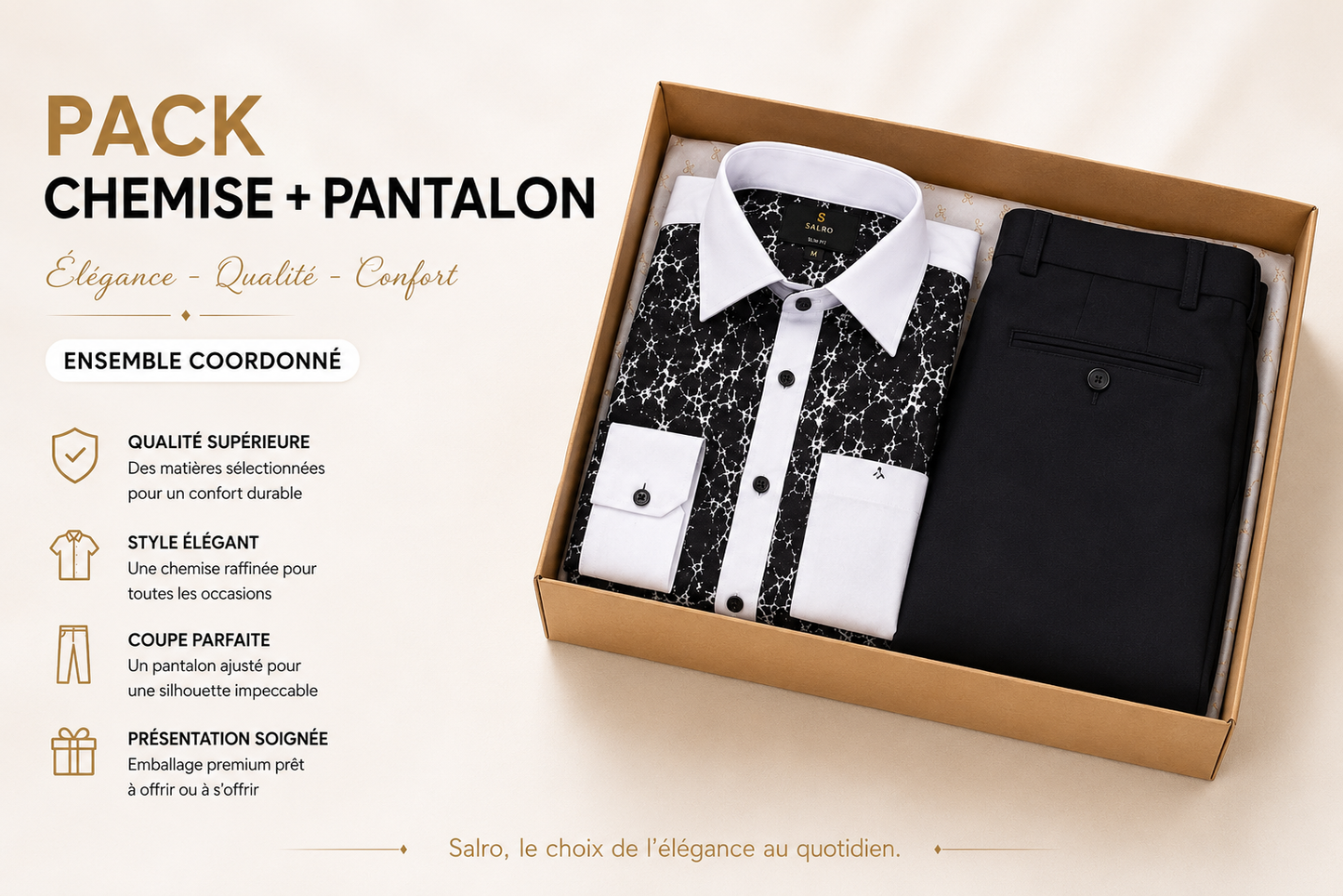 Packs Faso Elégance -Chemises, pantalon, chaussures premium