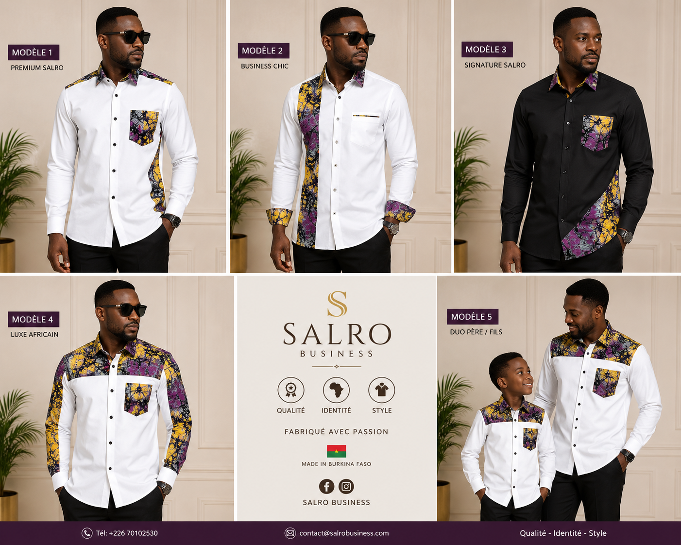 Packs Faso Elégance -Chemises, pantalon, chaussures premium